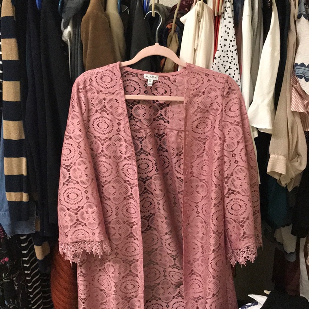 Pink floral kimono